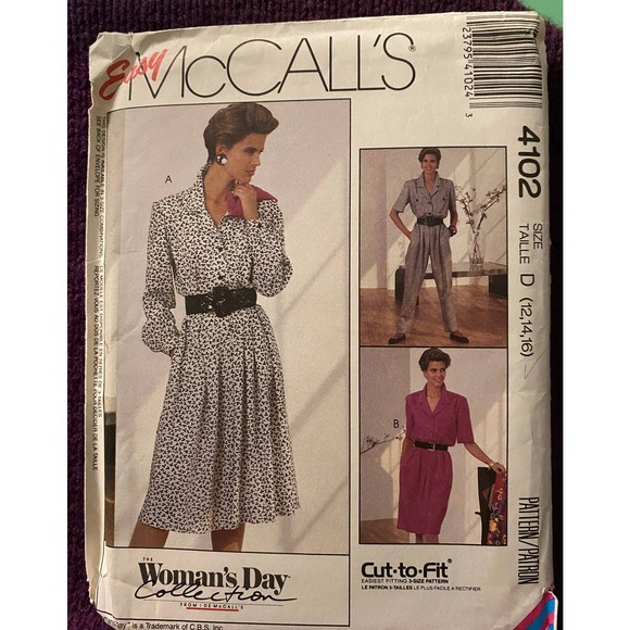 McCalls Sewing pattern4102 shirt dress jumpsuit sz 12 14 16 - Picture 1 of 6